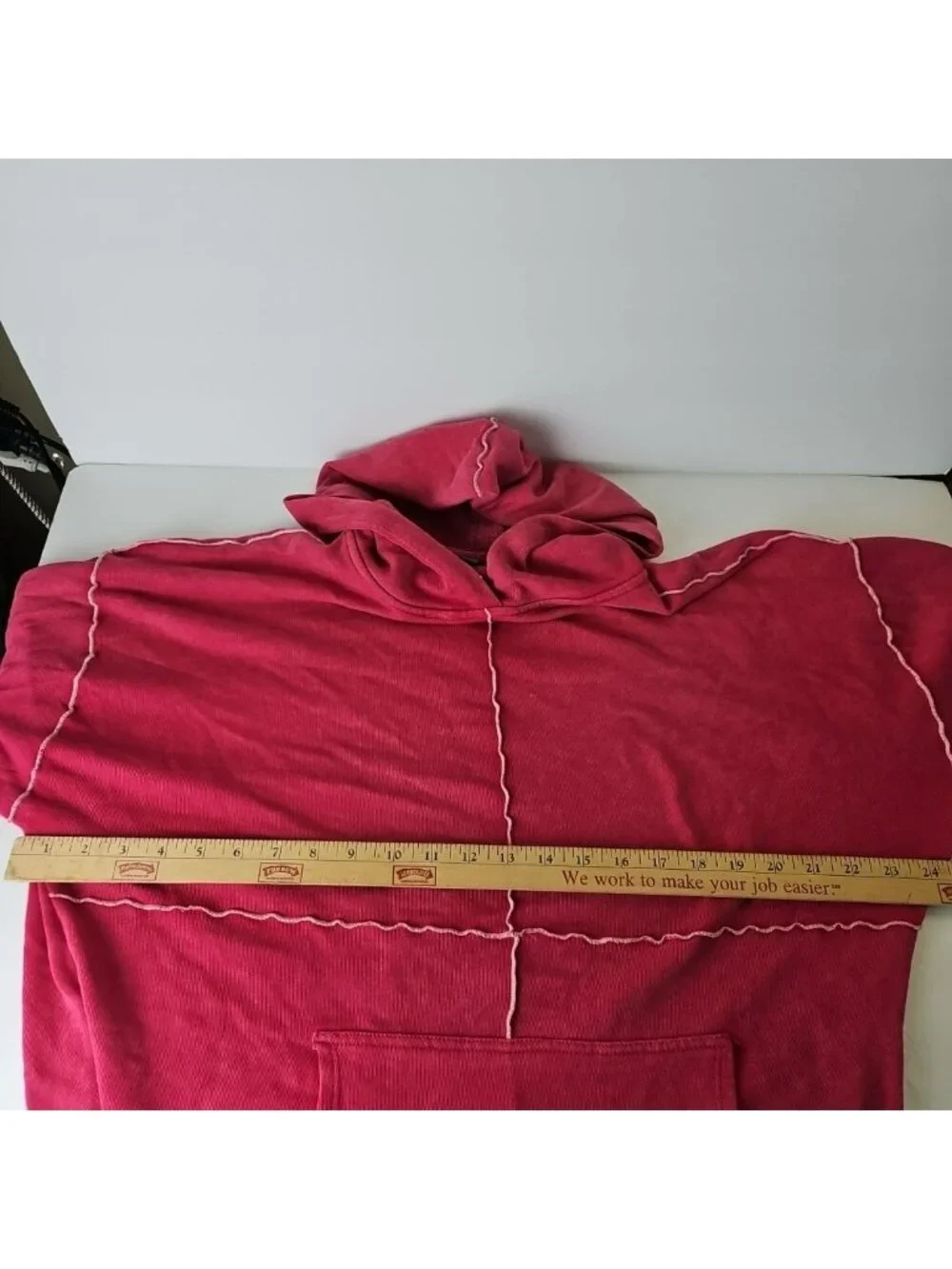 Wild Fable Sz M Pink Lightweight French Terry Pocket Casual Hoodie Sweatshirt - Picture 5 of 8